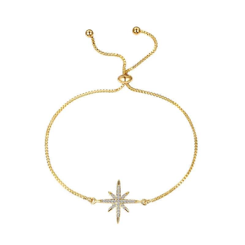 Bridesmaids Gold Star Bracelet with Crystals 7343