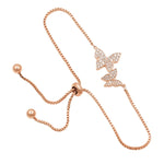 Bridesmaids Rose Gold Butterfly Bracelet with Crystals 3043