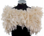 Champagne Ruffle Feather Bridal Stole / Wrap