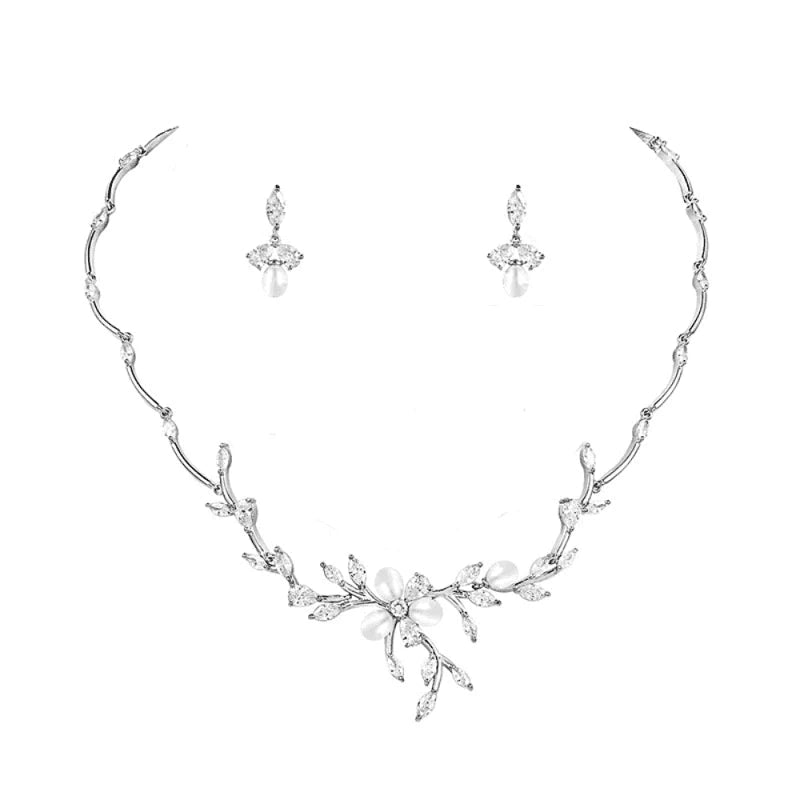 Crystal Necklace & Earring Jewellery Set, A9777 - Topknot Tiaras & Veils