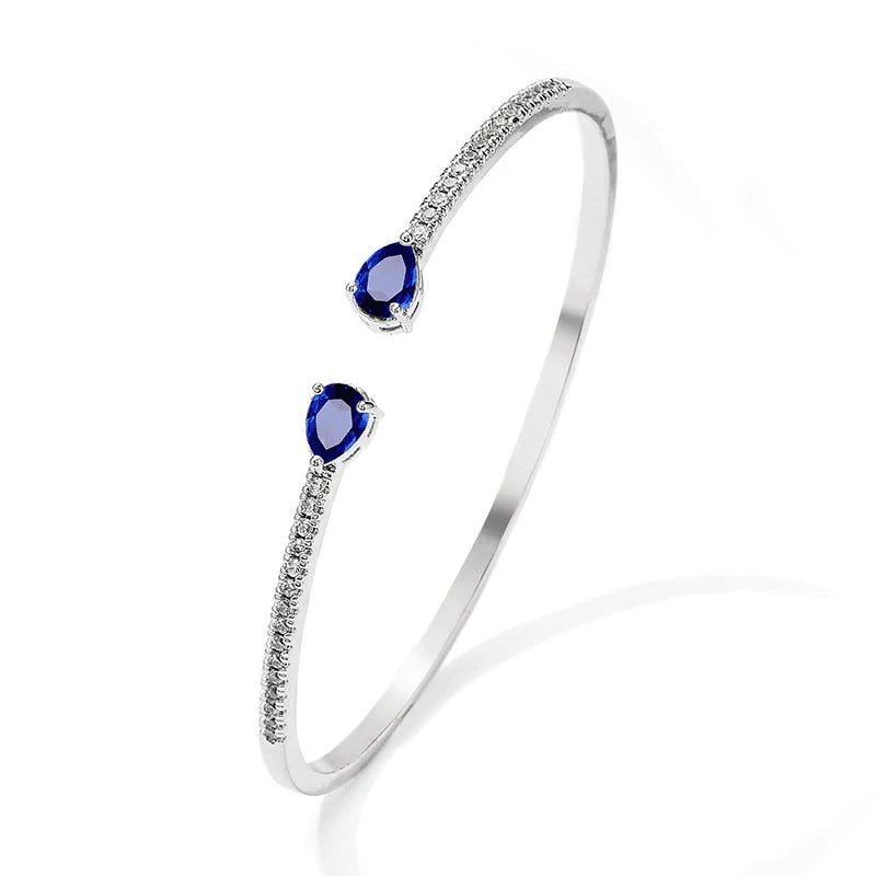 Crystal Bangle Bracelet, Silver & Sapphire Blue, 9164