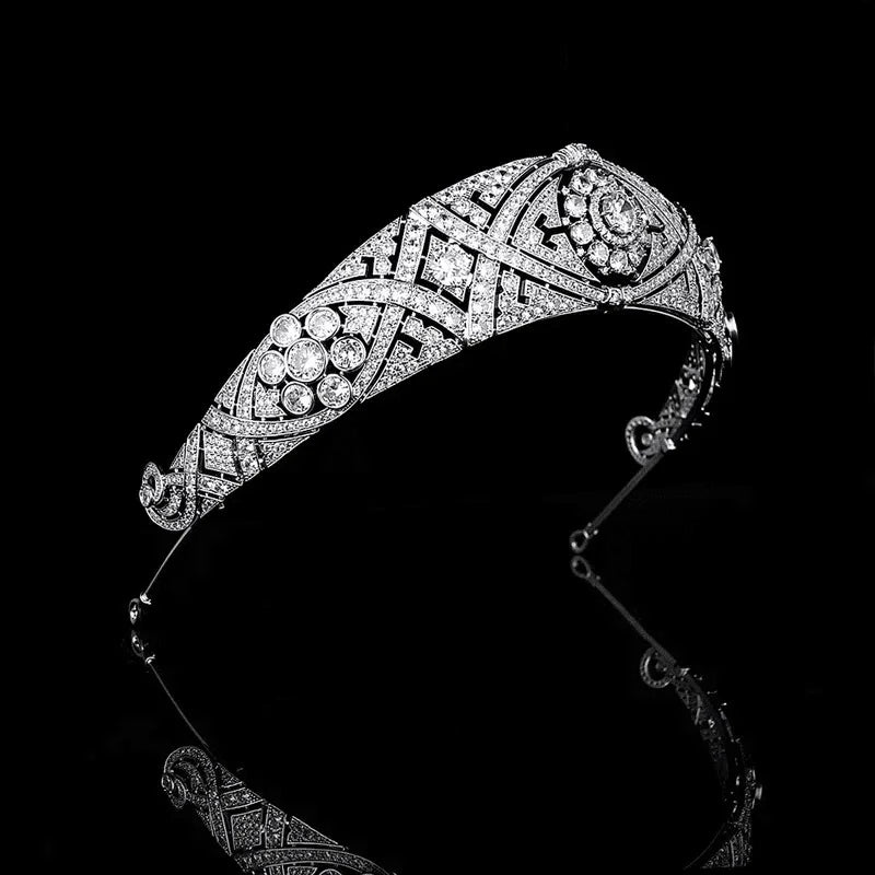 Crystal Bridal Headpiece, Silver Wedding Tiara, Meghan 9125