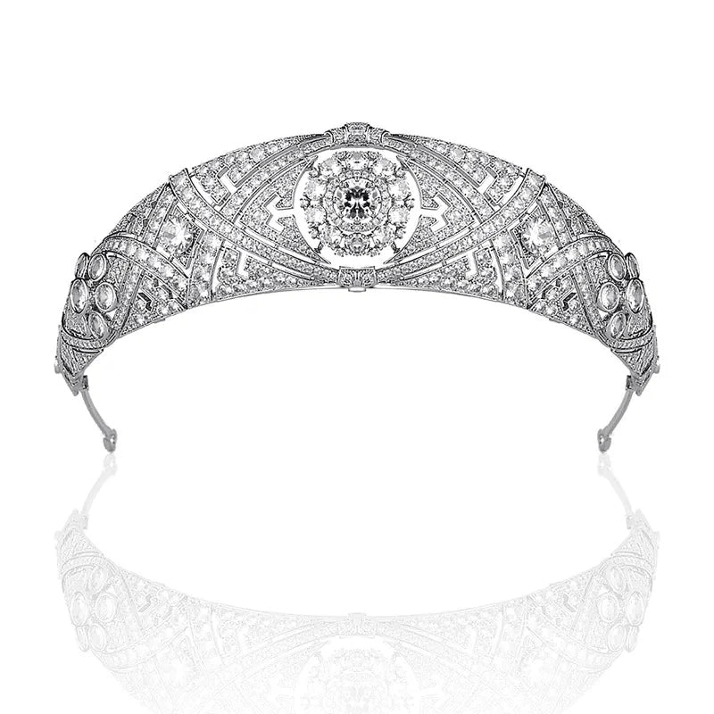 Crystal Bridal Headpiece, Silver Wedding Tiara, Meghan 9125