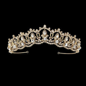 Crystal Bridal Tiara, Gold, Rose Gold, Silver 1609