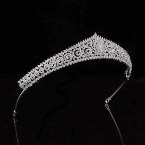 Crystal Bridal Tiara, Silver Wedding Headpiece 9122
