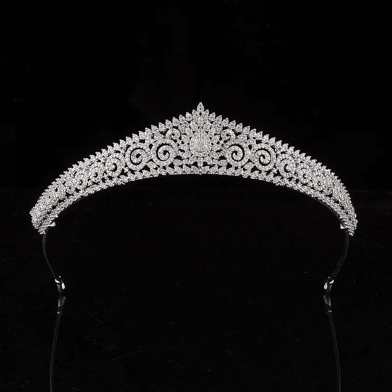 Crystal Bridal Tiara, Silver Wedding Headpiece 9122
