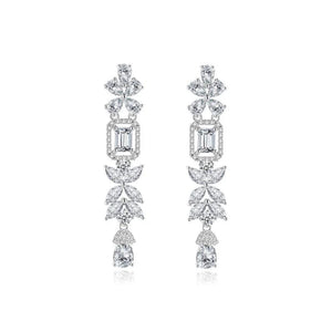 Crystal Chandelier Wedding Earrings, Silver 7686