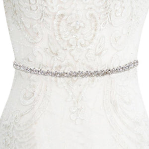 Crystal Cluster Bridal Belt, Wedding Dress Belt, Organza Sash 143