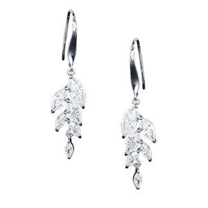 Crystal Drop Earrings, Available in Gold, Rose Gold, Silver 7198,7197,7302-Silver