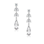 Crystal Drop Wedding Earrings, Silver 7540