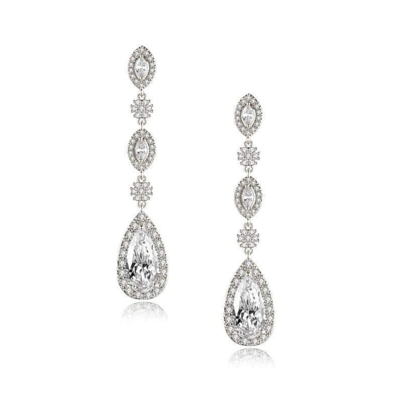 Crystal Drop Wedding Earrings, Vintage Inspired 7460