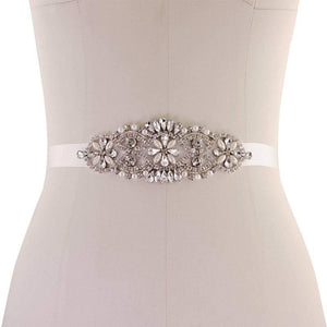 Crystal Embellished Bridal Belt, Wedding Dress Belt, Organza Sash 151