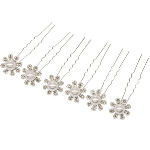 Crystal Flower Wedding Hair Pins, 9764