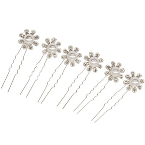 Crystal Flower Wedding Hair Pins, 9764