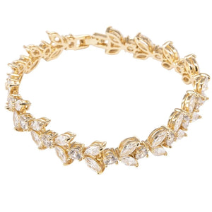 Crystal Wedding Bracelet Gold Finish 7841