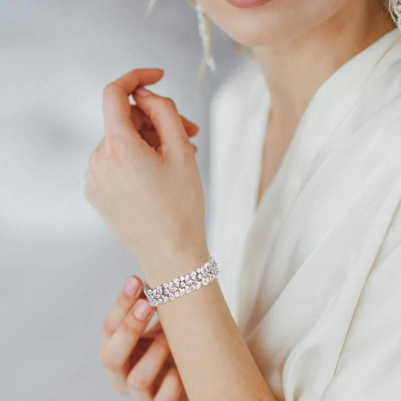 
            
                Load image into Gallery viewer, Crystal Wedding Bracelet, Silver 7488
            
        