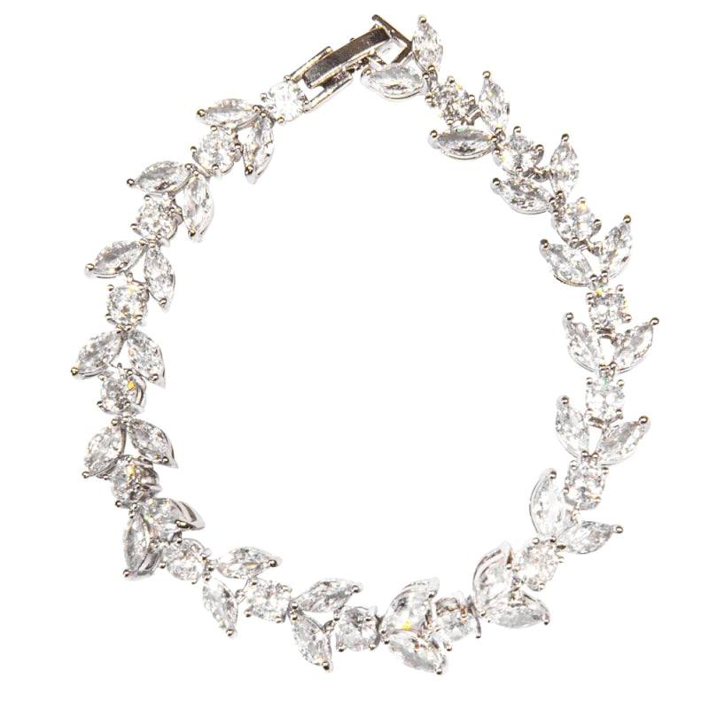 Crystal Wedding Bracelet Silver Finish 7842