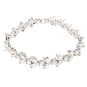 Crystal Wedding Bracelet Silver Finish 7842