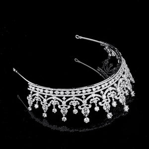 Crystal Wedding Tiara, Silver Bridal Headpiece, 9124