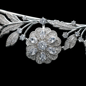 Crystal Wedding Tiara, Vintage Rose Bridal Headpiece, 9123