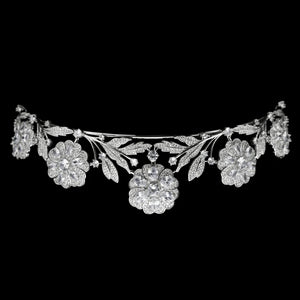 Crystal Wedding Tiara, Vintage Rose Bridal Headpiece, 9123