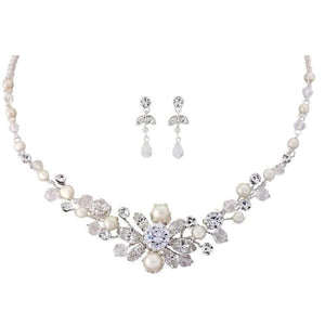 Crystal and Pearl Bridal Jewellery Set 3728