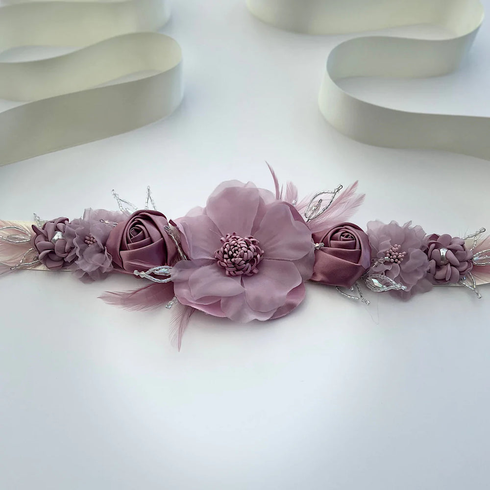 Floral Bridal Belt Sash, Wedding Dress Belt TT22