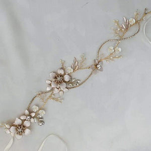 Floral Bridal Hair Vine, Blush Pink or Silver 1605, 1812