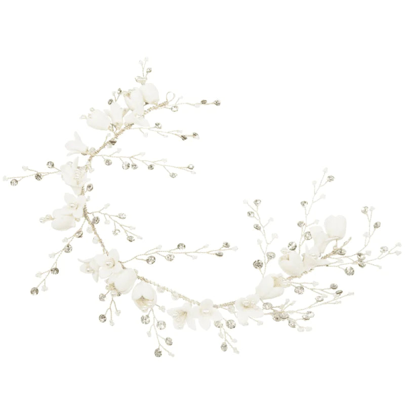 Floral Bridal Hair Vine with Crystals & Pearls, A9084