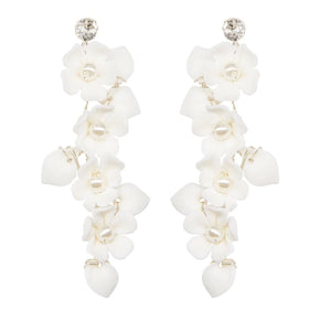 
            
                Load image into Gallery viewer, Floral Drop Wedding Earrings with Pearls, A9072
            
        