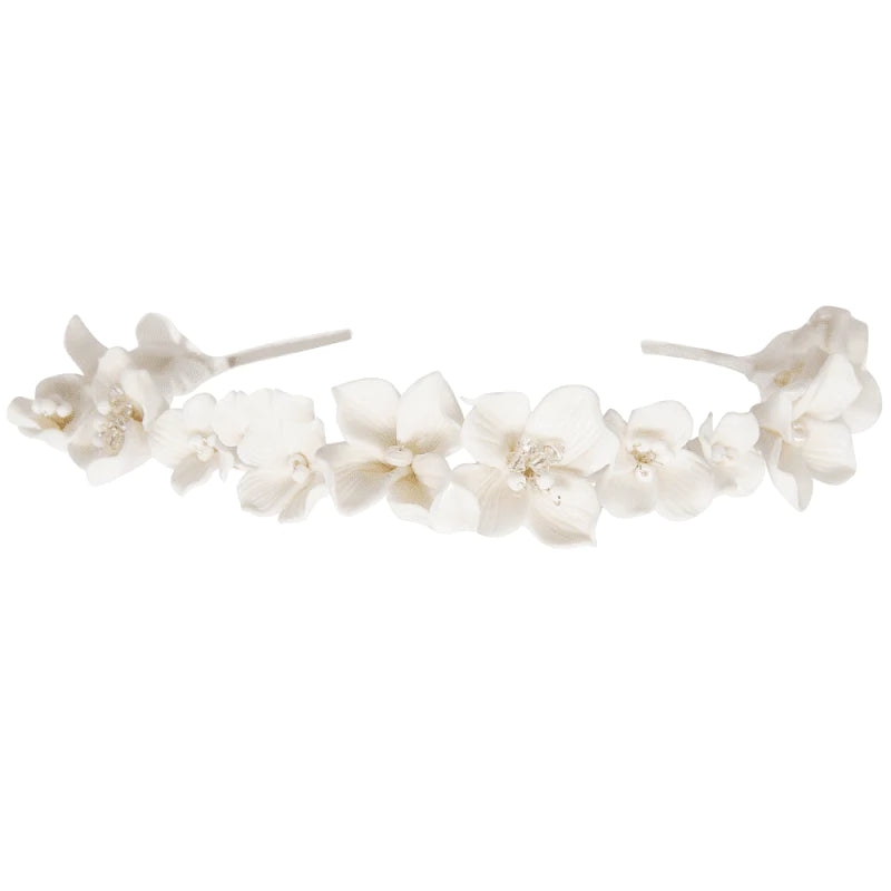 
            
                Load image into Gallery viewer, Floral Wedding Headband with Pearls, 7836
            
        