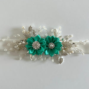 Flower Girl Belt Sash, Floral Bridal Belt, Velvet Wedding Dress Belt, All colours, TT433