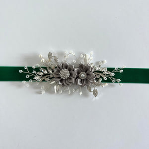 Flower Girl Belt Sash, Floral Bridal Belt, Velvet Wedding Dress Belt, All colours, TT435