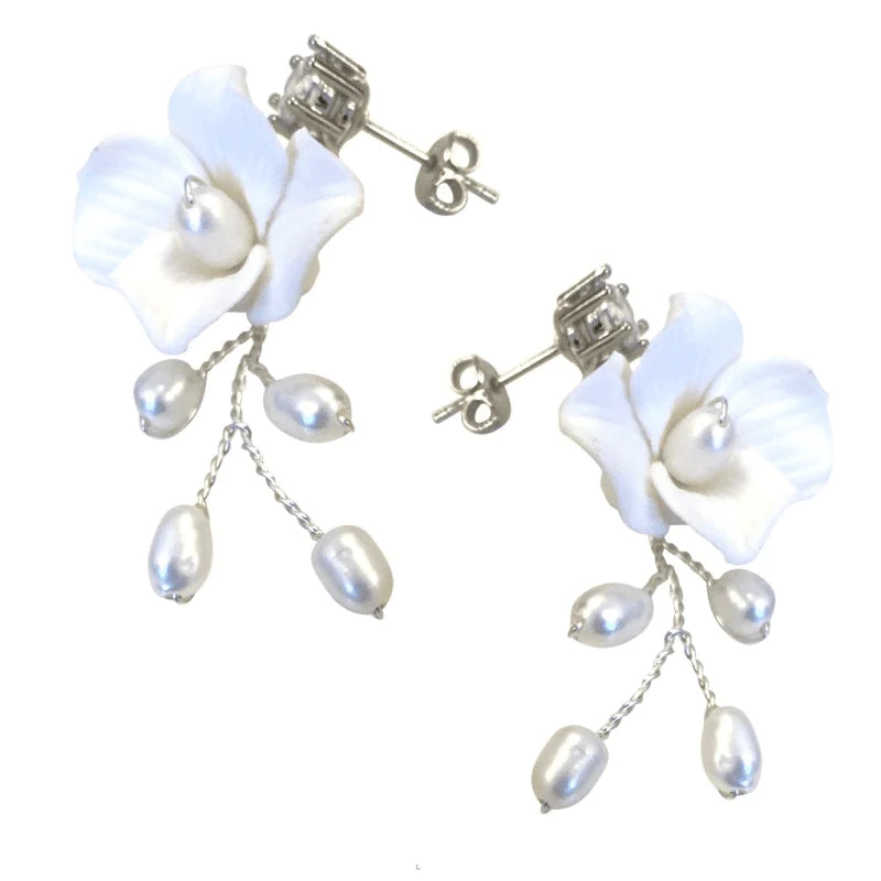 Freshwater Pearl Wedding Earrings, A9048 - Topknot Tiaras & Veils