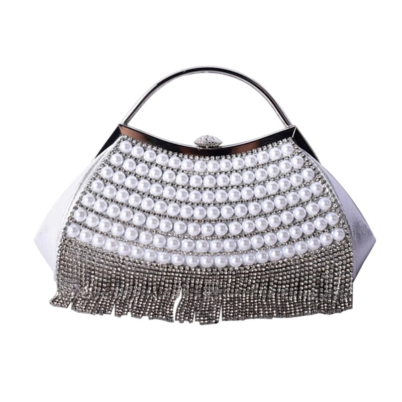
            
                Load image into Gallery viewer, Gatsby Diamanté and Pearl Clutch Bag 3037/38/41
            
        