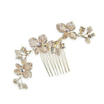 Gold Bridal Hair Comb with Crystals BUTTERCUP