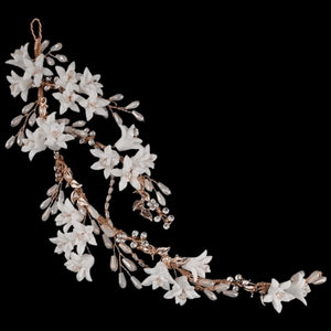 
            
                Load image into Gallery viewer, Gold Bridal Hair Vine with Crystals &amp;amp; Pearls, A9083
            
        