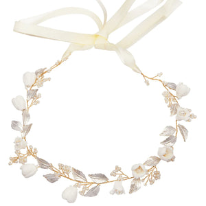 
            
                Load image into Gallery viewer, Gold Bridal Hair Vine with Crystals &amp;amp; Pearls, A9086
            
        