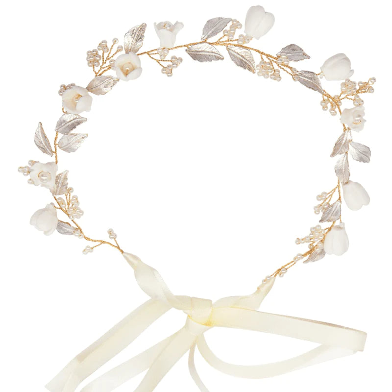 Gold Bridal Hair Vine with Crystals & Pearls, A9086