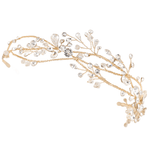 Gold Bridal Hair Vine with Sparkling Crystals A9402