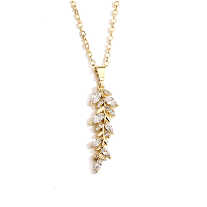 Gold Crystal Bridal Necklace, Wedding Jewellery 7734
