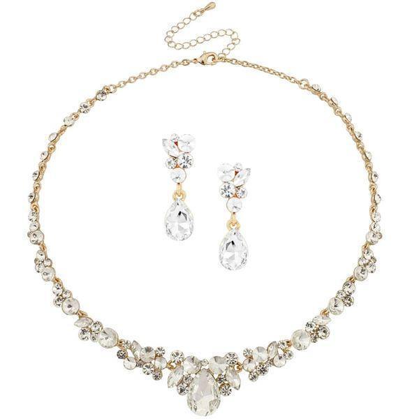 Gold Crystal Wedding Jewellery Set 6069