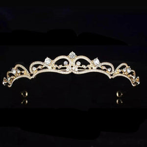 
            
                Load image into Gallery viewer, Gold Crystal Wedding Tiara, 7562
            
        