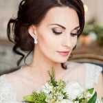 Graceful Pearl Earrings, Gold or Silver, Bridal Jewellery 7288,7309-Silver