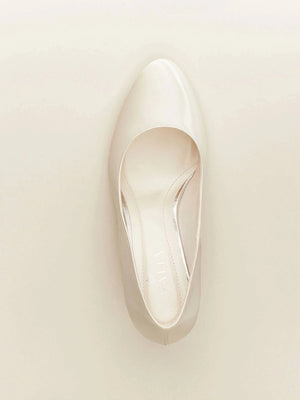 Ivory Satin Wedding Shoes, Low Block Heel, Grace, Size 5 ***SALE***