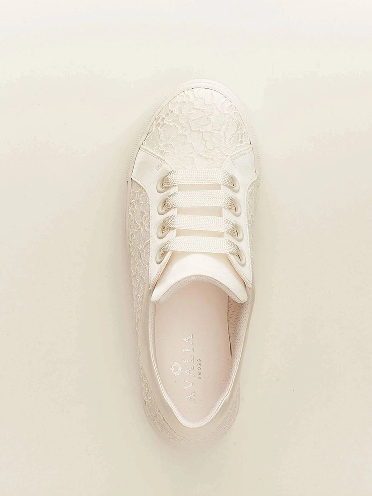 Ivory Satin and Lace Bridal Sneakers, Brides, Bridesmaids Pumps ZOE **SIZE 6**