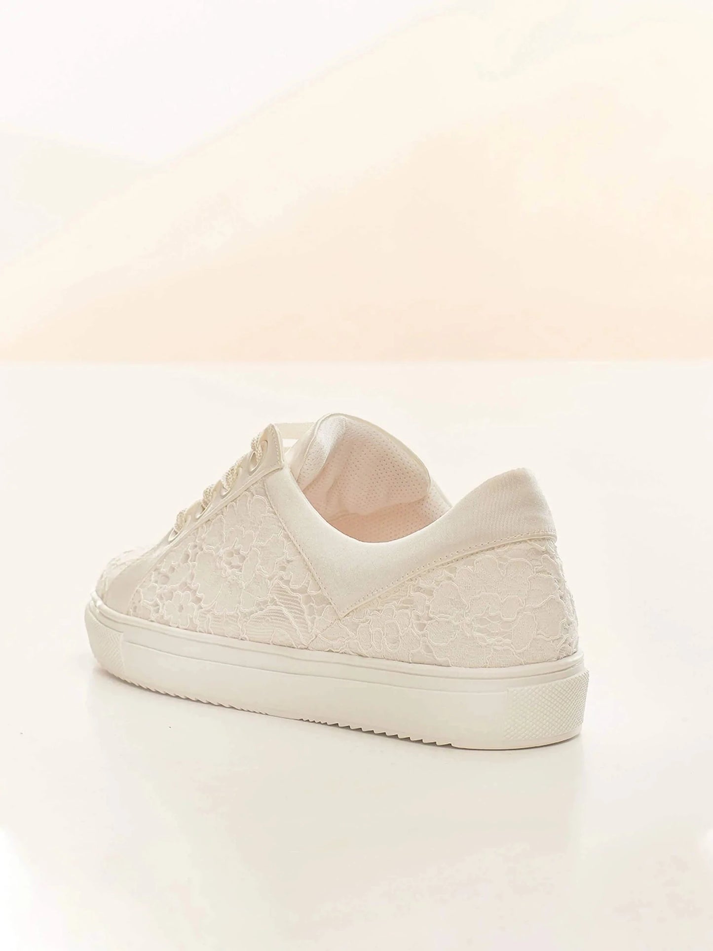 Ivory Satin and Lace Bridal Sneakers, Brides, Bridesmaids Pumps ZOE **SIZE 6**