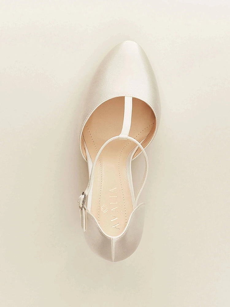 Ivory satin bridal pump - wedding comfort shoes-ivory bride shoe