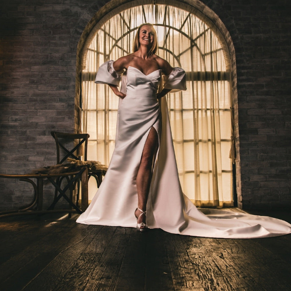 Ivory Satin Wedding Shoe High Heel Platform By Perfect Bridal, Charlotte