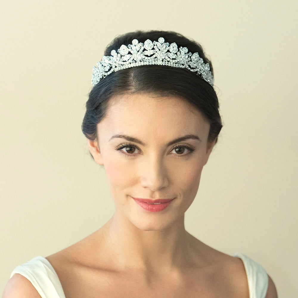 Ivory and Co Alexandra Bridal Tiara Crystal Silver Wedding Headpiece ALEXANDRA
